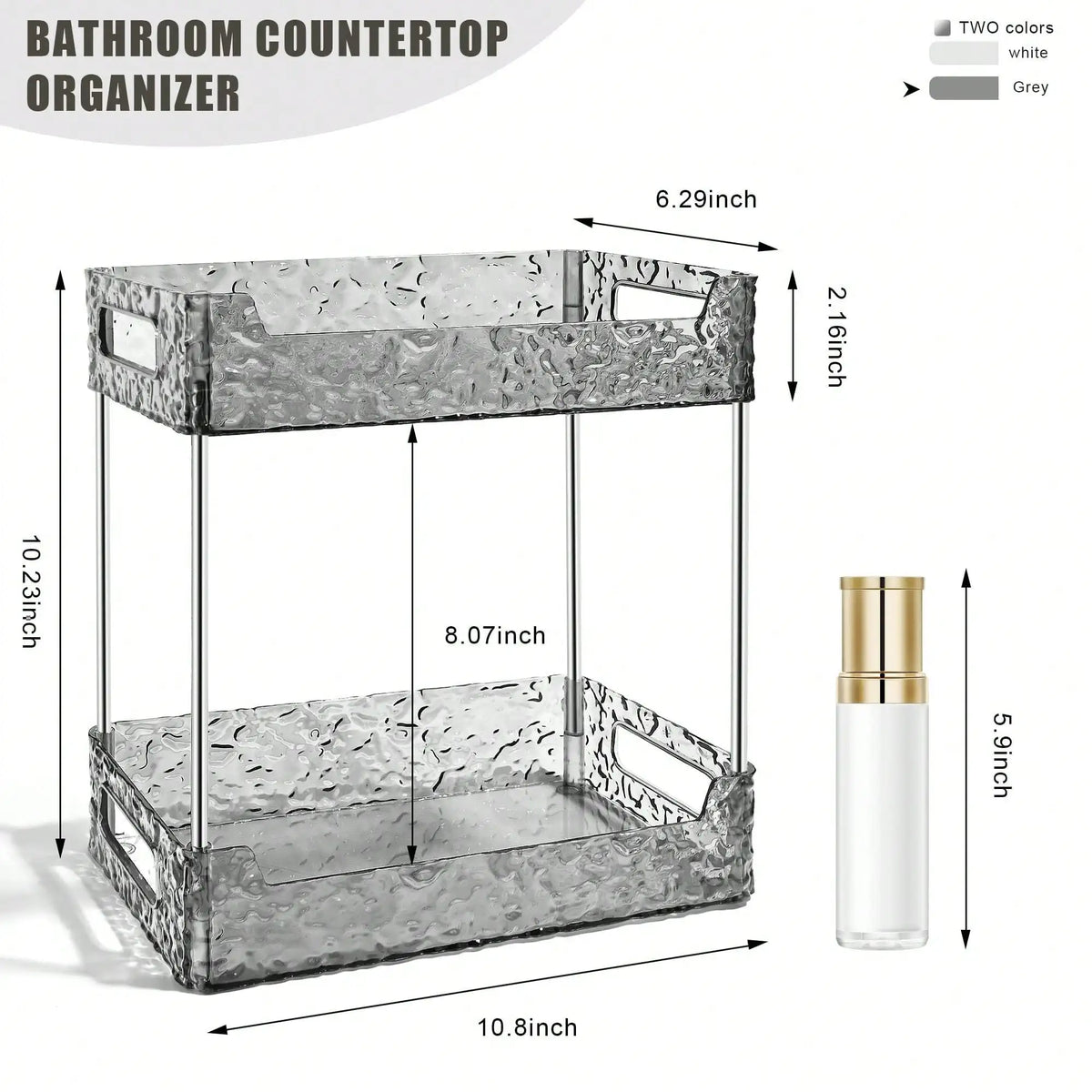 3 Tier Bathroom Counter Organizer, Vanity Makeup Skincare Storage Shelf, Perfume Cosmetic Display Stand for Dresser Countertop