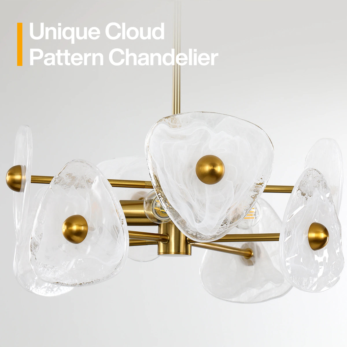 Tribesigns Modern Gold Chandeliers for Dining Room, Farmhouse Luxury 4-Light Chandelier for Bedroom, Adjustable Hanging Pendant