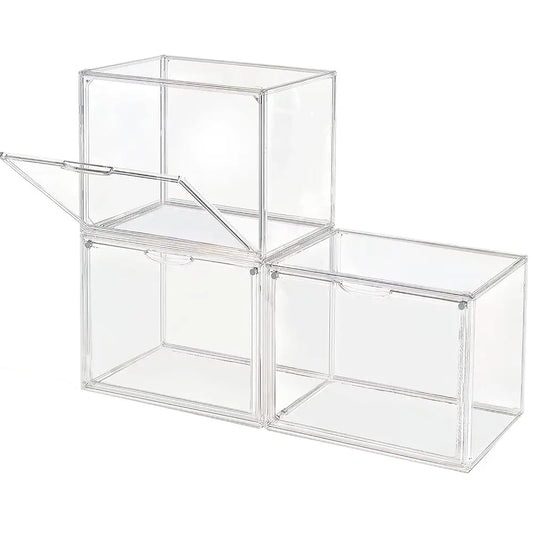 1pc/3pcs Clear Display Case Large Capacity Storage Box Acrylic Organizer Bins For Figures Blind Box Makeup Toy Showcase HangBag