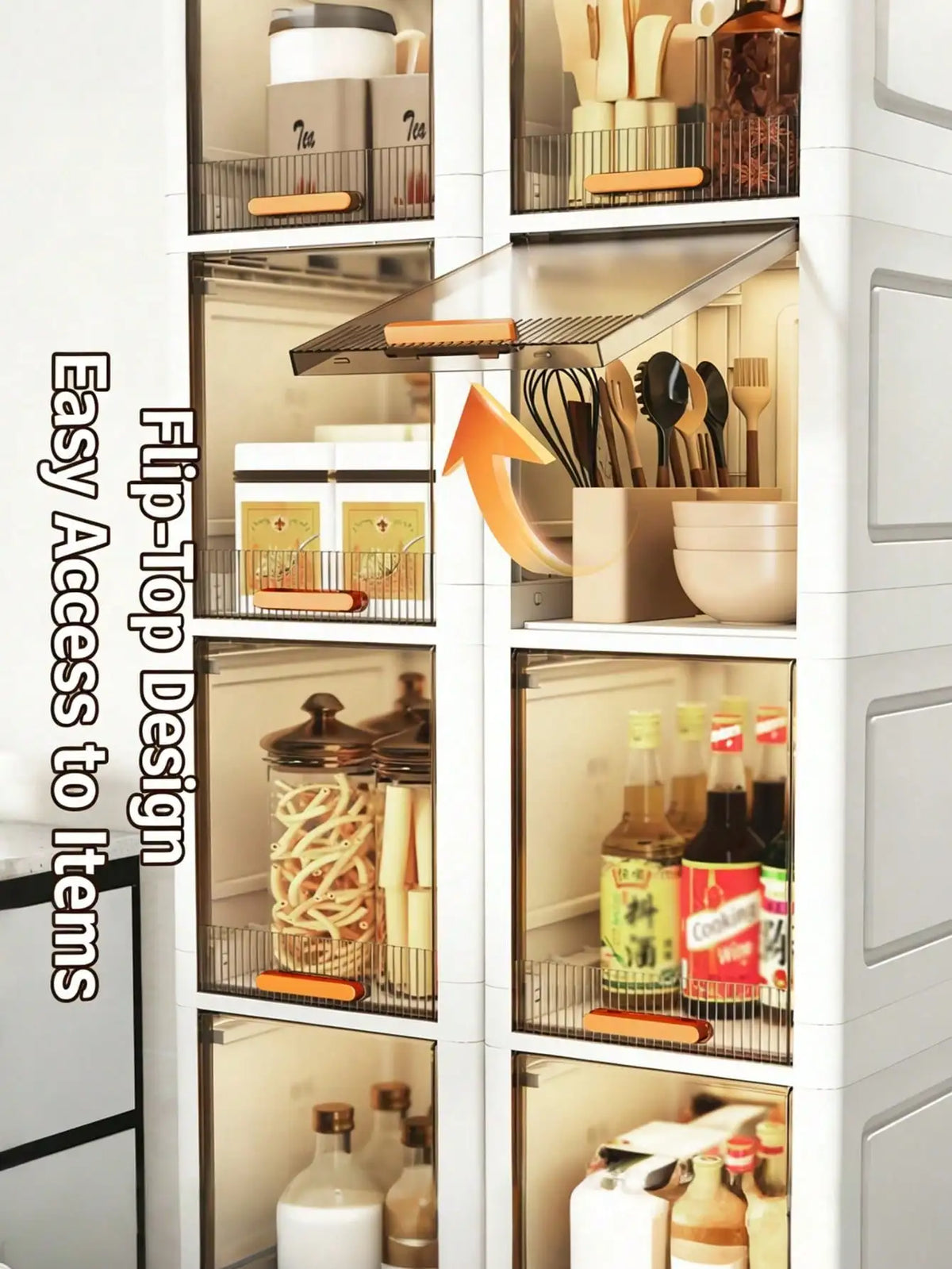 Ultra-Thin Slim Bathroom Storage Cabinet on Wheels, 3/4/5 Tier Narrow Floor Cabinet with Lockable Casters & Adjustable Shelf, Space Saving Organizer for Small Spaces Bathroom Kitchen White