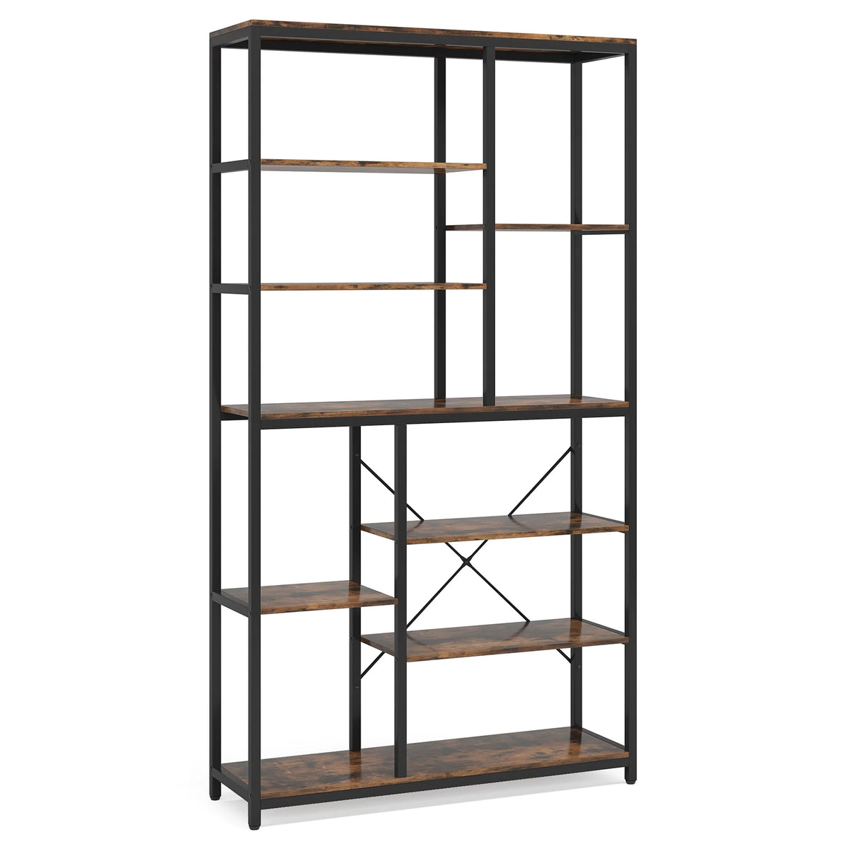 Tribesigns 79 Inches Bookcase with Open Shelves, 9-Tier Industrial Bookshelf, 10 Cubes Etagere Storage Shelves Display Shelf