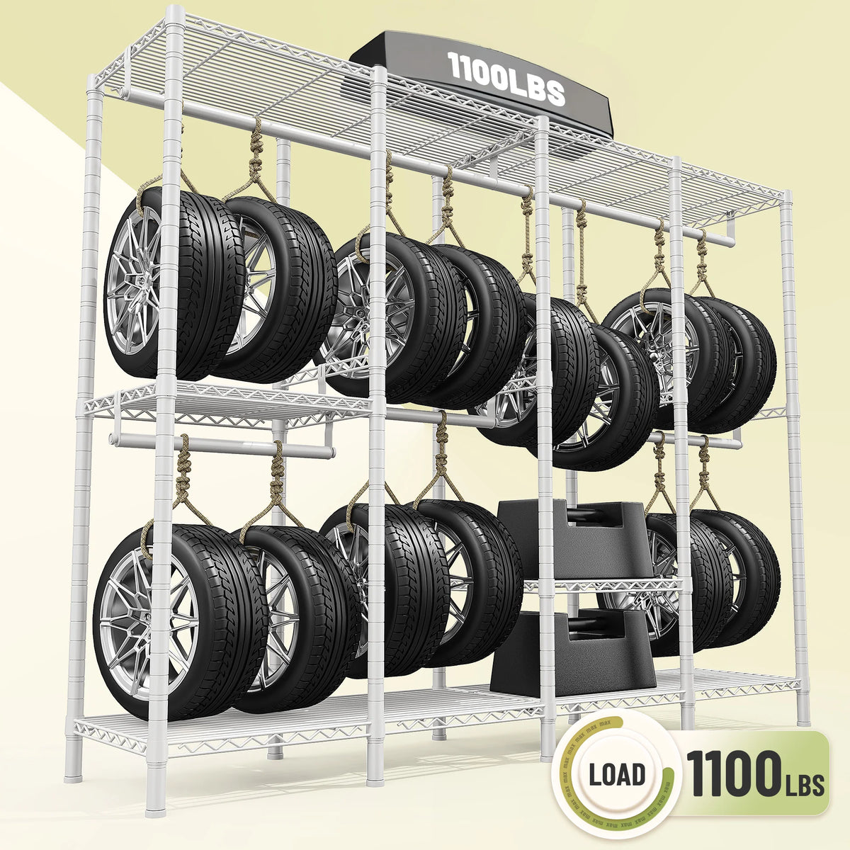 EnHomee 76.9"H Heavy Duty White Clothing Rack – 1,100 LBS Load Limit, Adjustable Metal Garment Rack for Bedroom or Closet