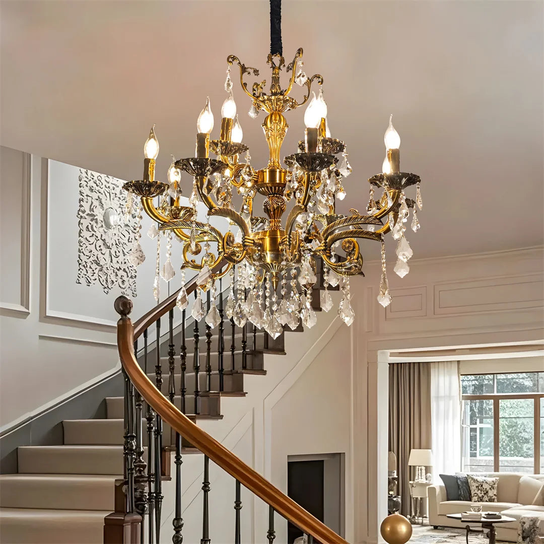 Antique Bronze LED Candle Pendant Ceiling Light Fixture with 6 Filament Bulbs for Crystal Chandeliers Dining Bedroom Kitchen Island Lighting