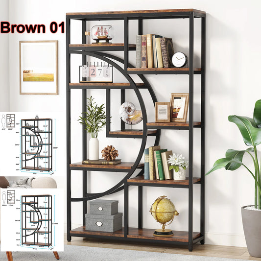 Tribesigns Bookshelf Industrial 5 Tier Etagere Bookcase, Freestanding Tall Bookshelves Display Shelf Storage Organizer