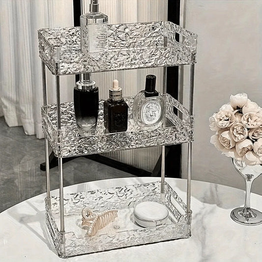 3 Tier Bathroom Counter Organizer, Vanity Makeup Skincare Storage Shelf, Perfume Cosmetic Display Stand for Dresser Countertop