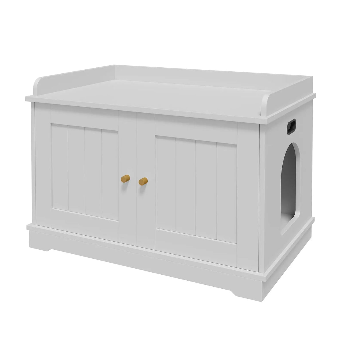 31.5 Inch Wooden Cat Litter Box Enclosure Hidden Litter Box With Barn Door Ventilated Large Pet House Furniture For All Cats
