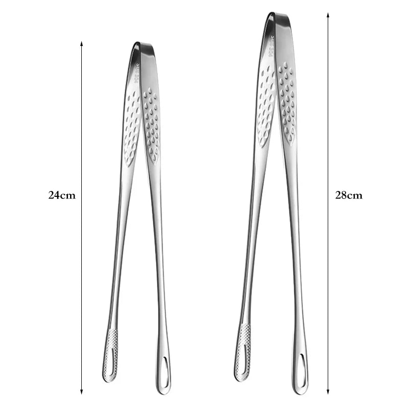 2Pcs Kitchen Tongs Barbecue Grill Tongs Stainless Steel Cooking Tweezers Chef Food Meat Tongs Clip BBQ Tools Kitchen Accessories